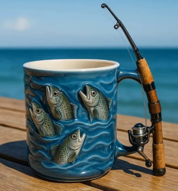 🎣☕Nowy, kreatywny kubek wędkarski, 🎣pełen osobowości