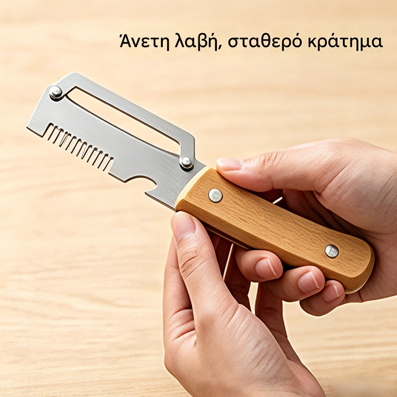 ✅Купете 1, вземете 1 безплатно (2 артикула) 🧅🔪 Многофункционална кухненска белачка 3 в 1: Бели, реже и отваря бутилки! 🔥