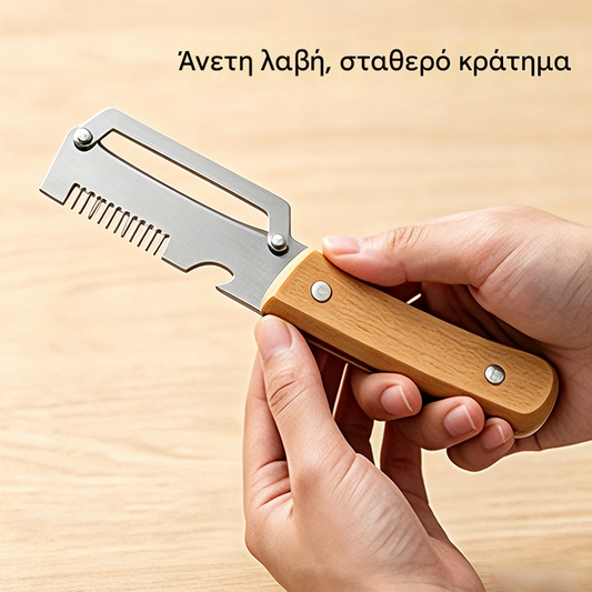 ✅Купете 1, вземете 1 безплатно (2 артикула) 🧅🔪 Многофункционална кухненска белачка 3 в 1: Бели, реже и отваря бутилки! 🔥