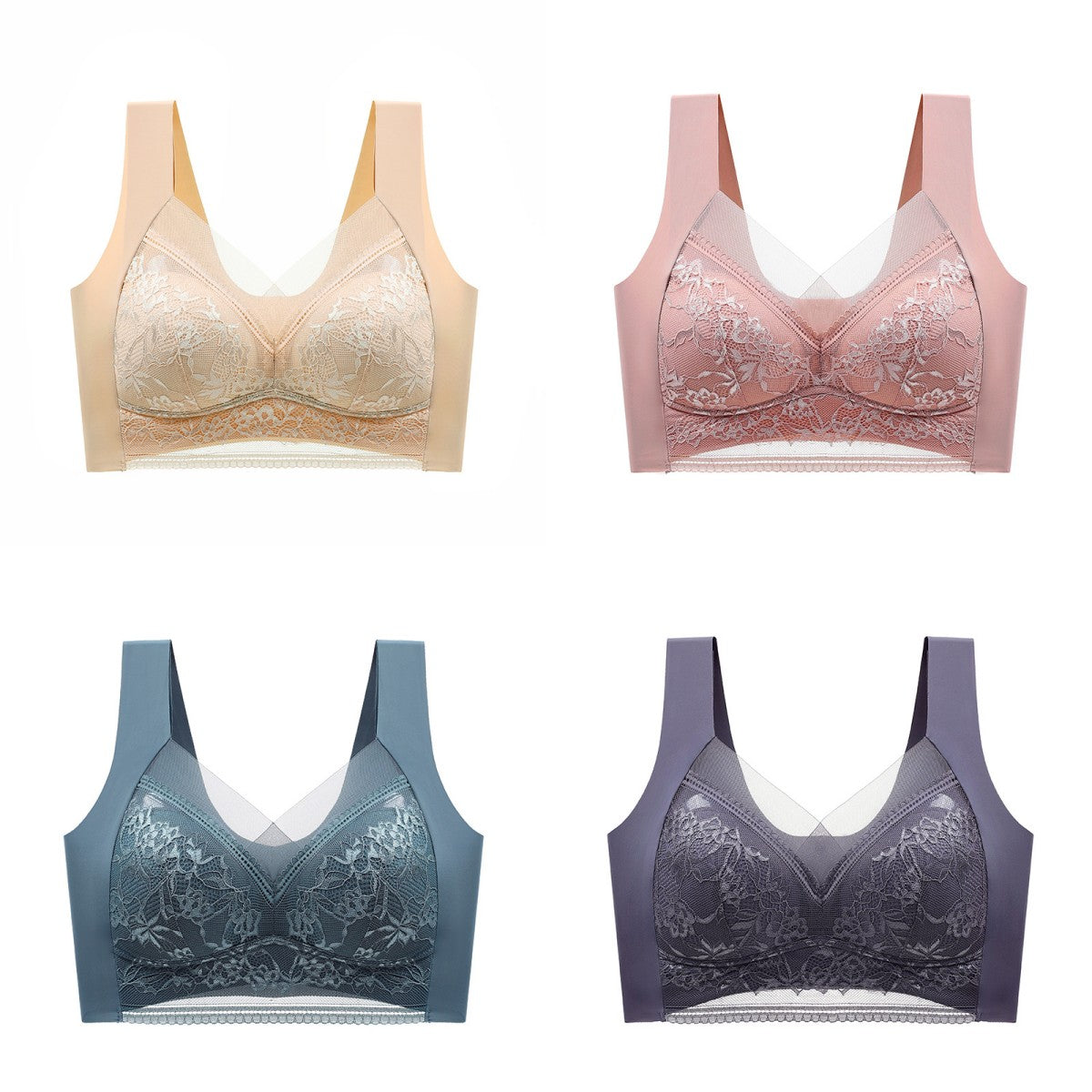 🔥⏳【40-110 KG】Damski wygodny, bezszwowy koronkowy biustonosz