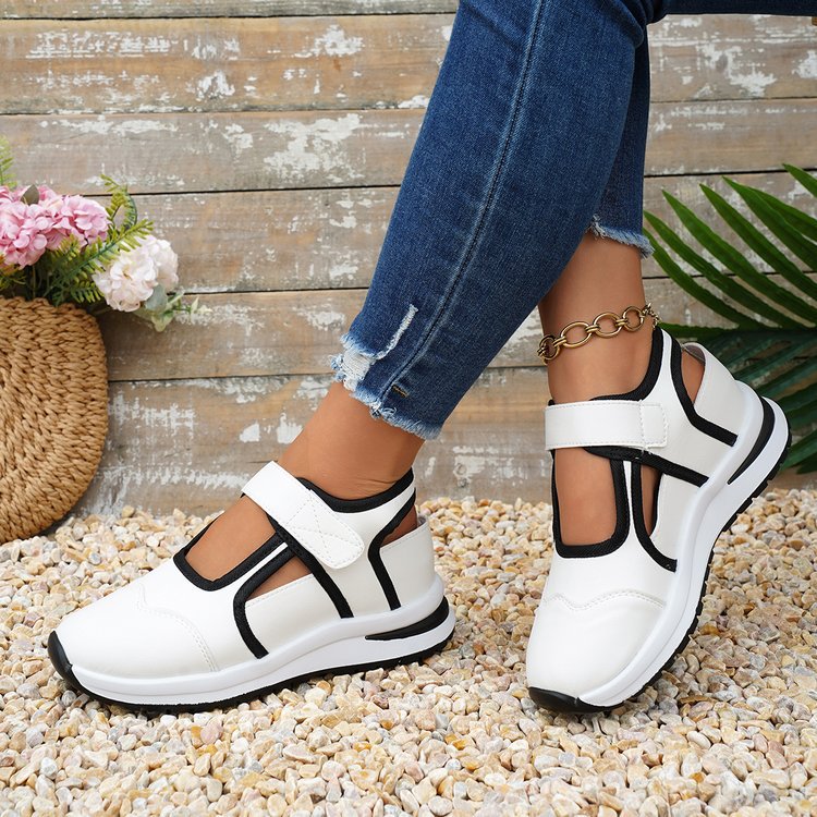 👡50% de descuento🏆【36-43】Nuevas sandalias de plataforma informales y versátiles con cierre de velcro y bloques de color para el verano. ✅Pago contra entrega