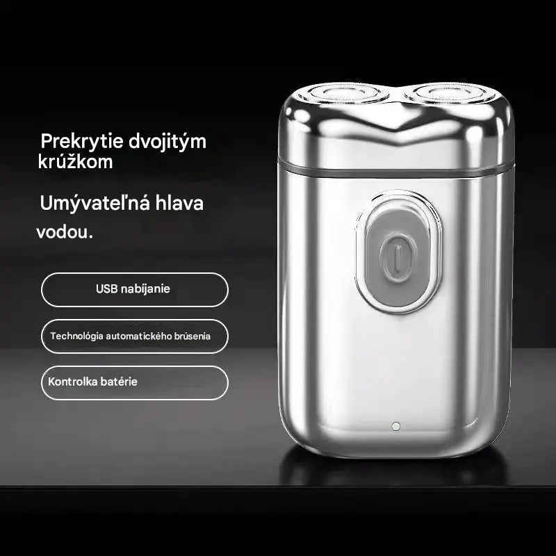🧡Mini prenosný elektrický holiaci strojček s magnetickou a vodotesnou dvojitou hlavicou
