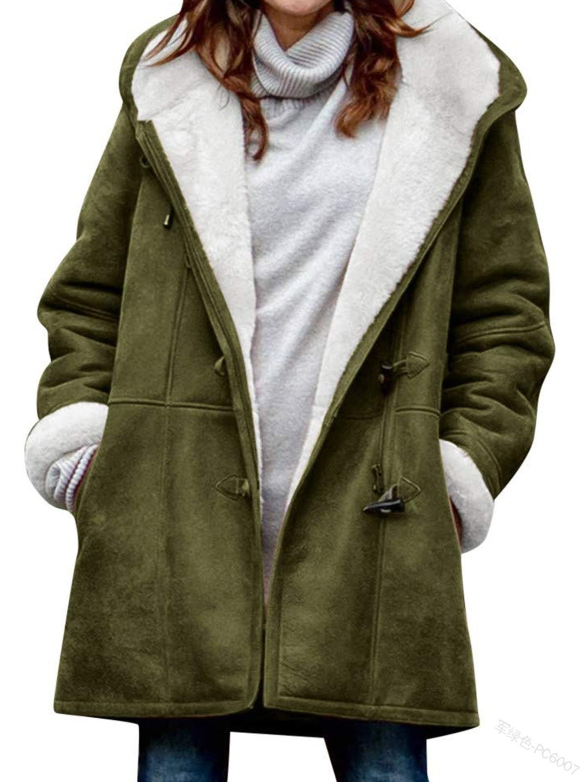 🔥⛄【Ograniczona zniżka 50%】✨【S-5XL】Nowa modna ciepła damska kurtka z kapturem i podszewką ze zamszu i polaru