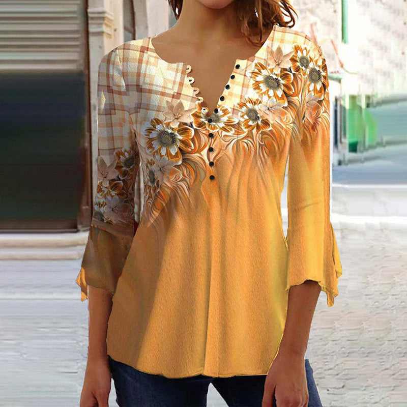 😍【Último día – 50% de descuento!】Camiseta de mujer con escote en V [S-5XL]