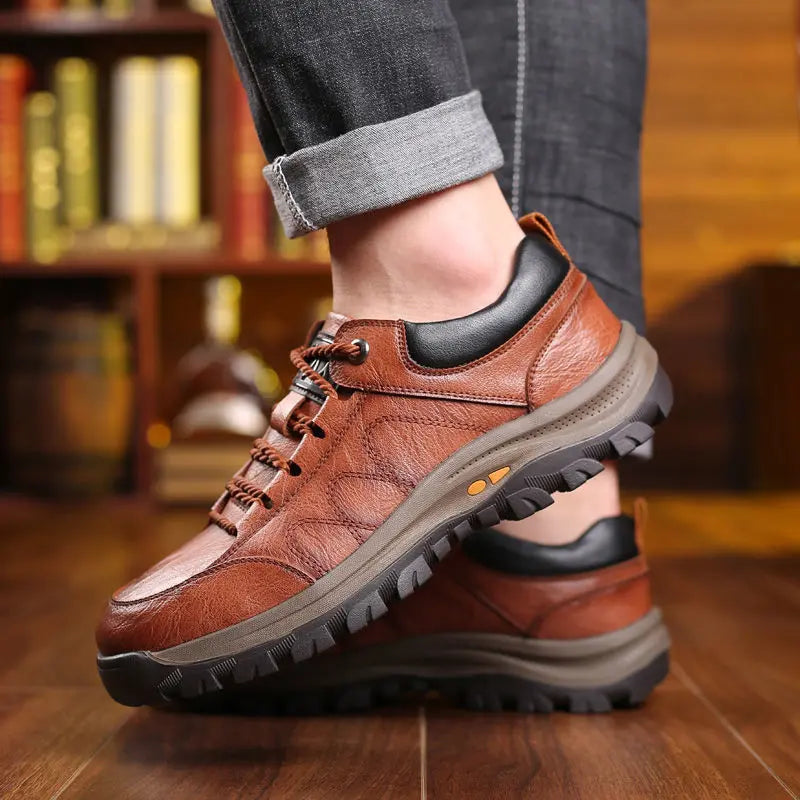 🔥👞 【Zľava 50%✨】Nové pánske kožené topánky na jeseň/zimu, pohodlné a teplé