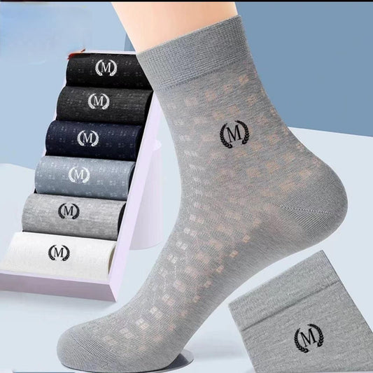 🔥[10 par] Gorąco sprzedające się👍Męskie, letnie skarpetki z siateczki w jednolitym kolorze, w kolorze lodowego jedwabiu,🧦Oddychające, pochłaniające pot i dezodoryzujące