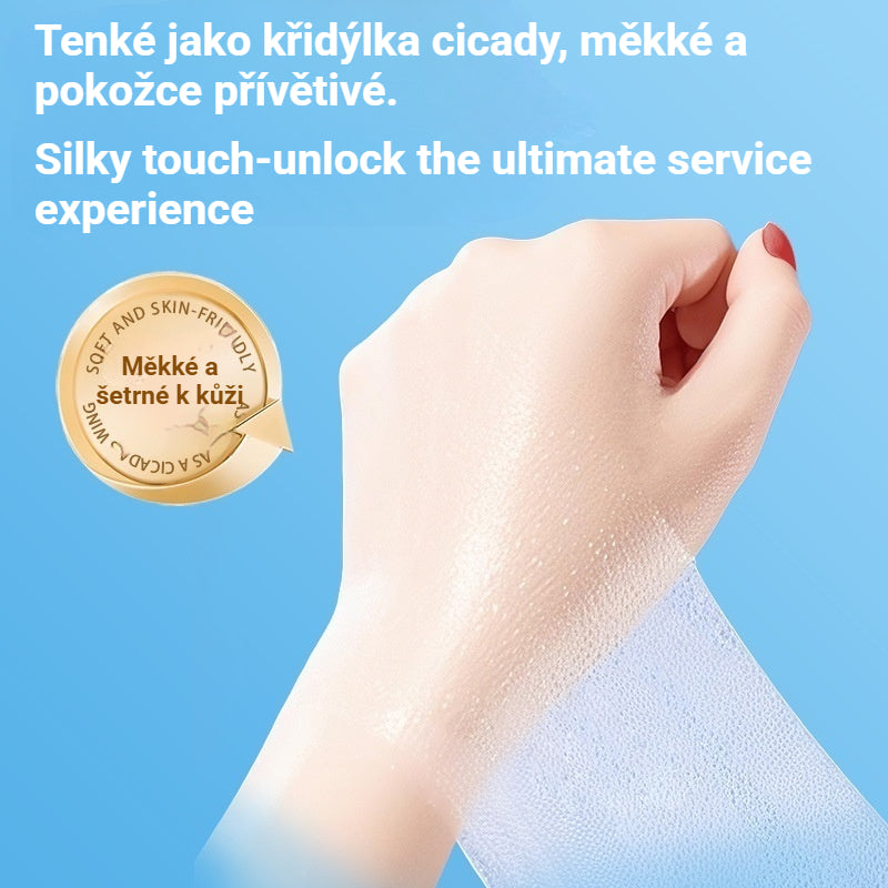 💆🧻🧴【150 kusů】Stižitelné bavlnené plátky speciálně pro obličej, trojité bavlnené kotouče s otvory pro oči, nos a ústa pro kompresy