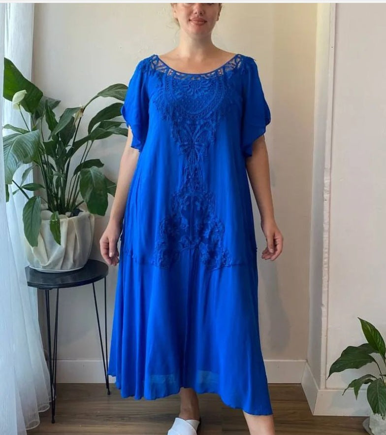 【S-5XL】👗2025 Damska luźna koronkowa sukienka w dużych rozmiarach, elegancka i piękna