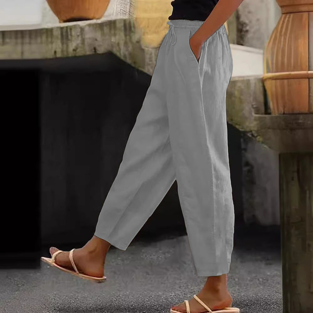 💕48% de descuento💕【40-120 kg】Pantalones casuales para mujer de algodón y lino ✅️Pago contra entrega