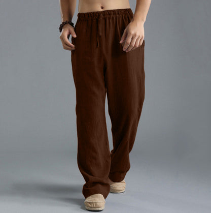 🌿 50% de descuento🔥 Pantalones casuales de lino para hombre en tallas grandes, holgados y transpirables ✅️Pago contra entrega