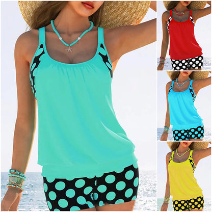 🏖️【S-4XL】Conjunto de traje de baño de lunares de talla grande para mujer, nuevo modelo 2026