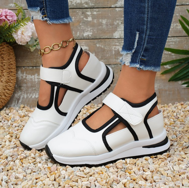 👡50% de descuento🏆【36-43】Nuevas sandalias de plataforma informales y versátiles con cierre de velcro y bloques de color para el verano. ✅Pago contra entrega