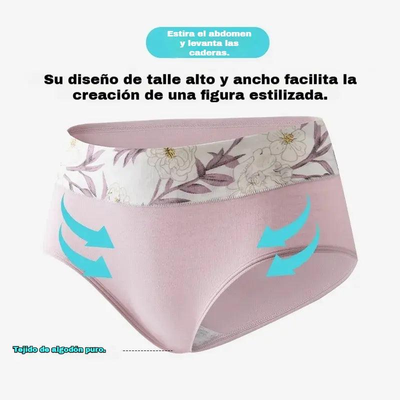 🩲【Conjunto de 5 piezas】Braguitas de encaje de talle alto, antibacterianas y protectoras ✅️Pago contra entrega