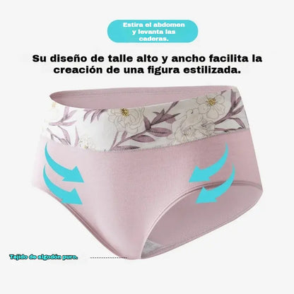 🩲【Conjunto de 5 piezas】Braguitas de encaje de talle alto, antibacterianas y protectoras ✅️Pago contra entrega