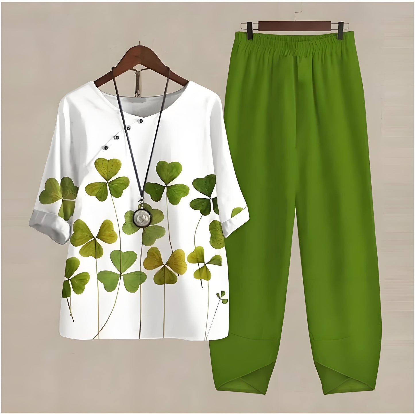 💐✨【Wysoka jakość】[S-5XL] 2025 nowy dwuczęściowy komplet z nadrukiem 【top + spodnie】