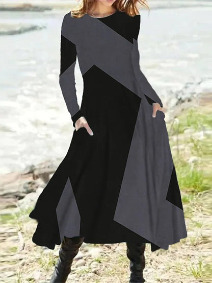 🔥✨👗【Wyprzedaż】【S-5XL】Klasyczna sukienka retro z długim rękawem