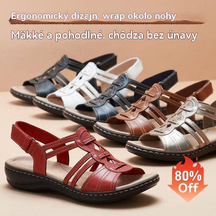😍【Časovo obmedzená zľava】【35-43】Mäkké a pohodlné dámske kožené sandále