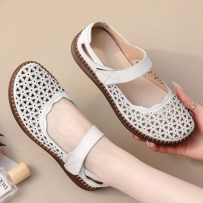 👡👡【35-40】【Piel de vaca de primera capa】Sandalias de mujer de piel auténtica, zapatos de suela blanda.