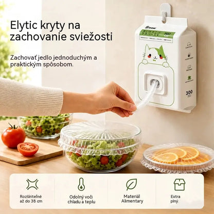 🥗✨ 300 jednorazových pokrievok na jedlo | Elastické kryty na taniere, misky a nádoby