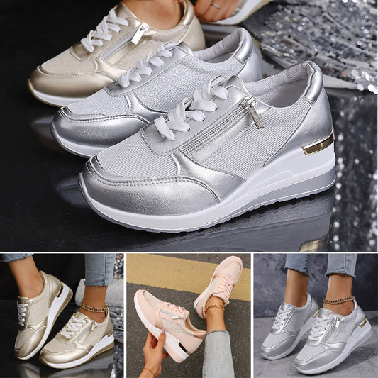 🔥¡Último día con un 50% de descuento! 🔥Zapatos ortopédicos elegantes y cómodos para mujer, con cremallera lateral y suela gruesa.
