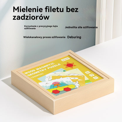 👶🌈🧩【225 elementów】🔥Magnetyczna drewniana układanka tangram, trening mózgu i zabawka edukacyjna dla dzieci, stymuluje myślenie