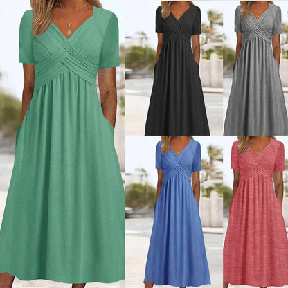 ✨50% de descuento🔥【40-120 kg】Nuevo vestido de algodón de talla grande, estilo casual de largo medio ✅️Pago contra entrega