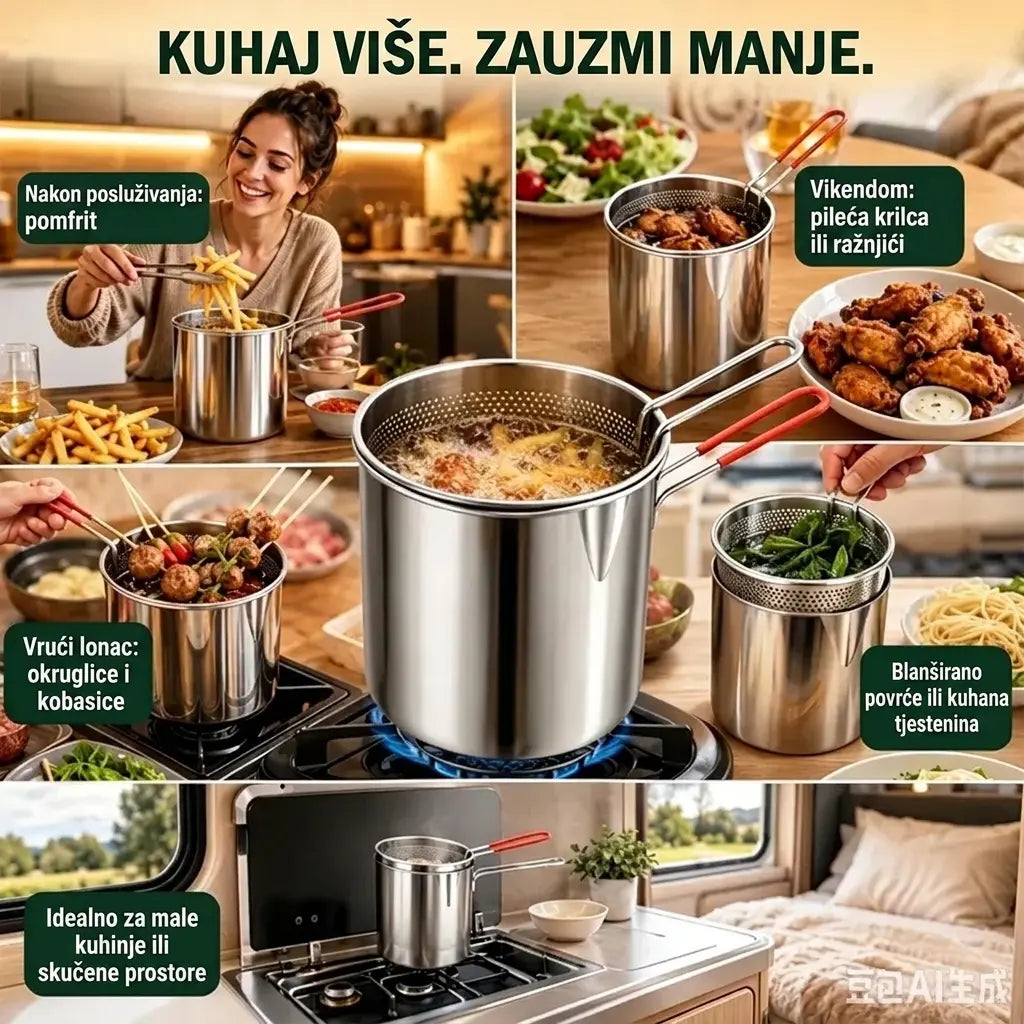 🔥 ZADNJI DAN! -50% | Višenamjenska friteza 304 | Jednostavno, brzo i bezbrižno kuhanje 🍳