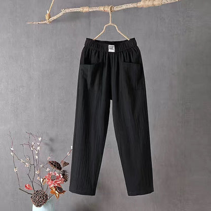 【M-4XL】2024 Damskie spodnie z szerokimi nogawkami Wygodne spodnie na co dzień-3726344