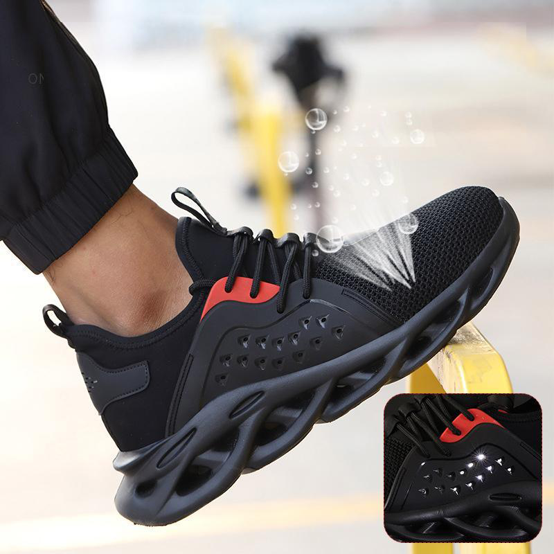 🚵‍♂️🔨【39–48】👨‍🔧 Męskie oddychające buty robocze o wysokiej gęstości, odporne na uderzenia i przebicie, ze stalowym noskiem i izolacją