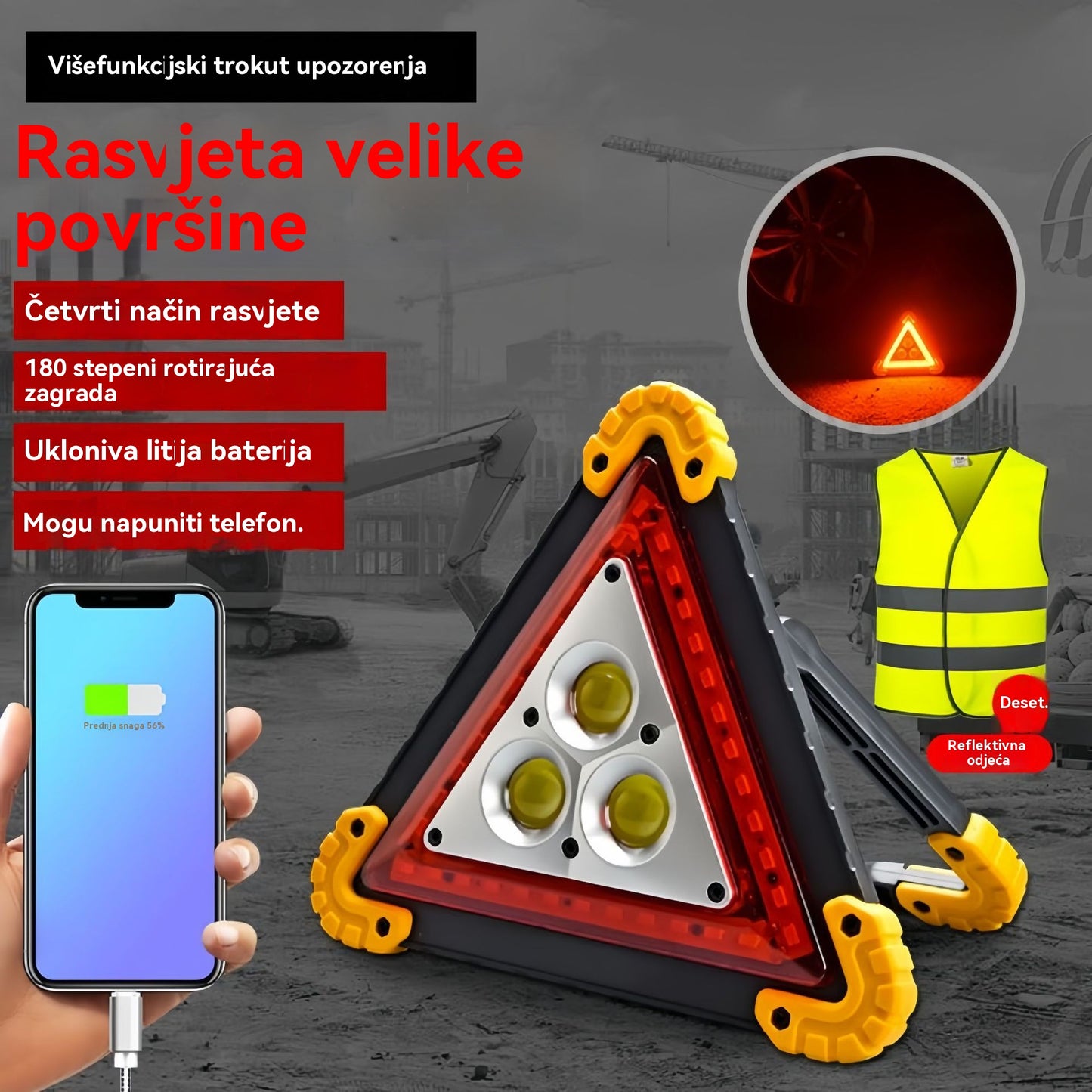 🔥Plaćanje pouzećem🔥 Svjetlo upozorenja za automobil s višenamjenskim stativom