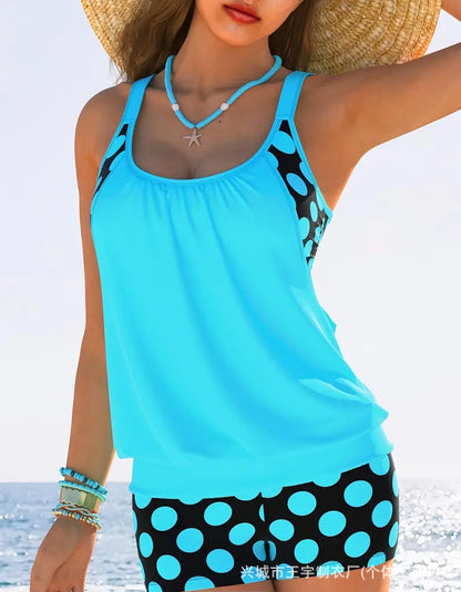 Плащане при доставка🏖️【S-5XL】Секси дамски бански костюм Halter на точки, големи размери 2026