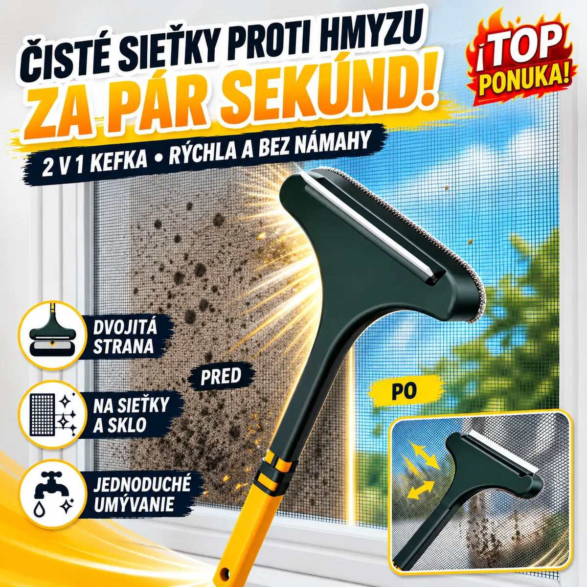 ✨2-v-1 viacúčelová čistiaca kefka✨Účinná pomôcka pri čistení