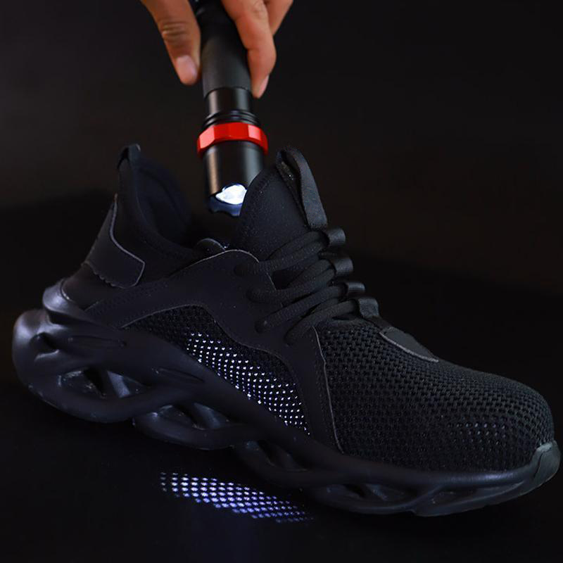 🚵‍♂️🔨【39–48】👨‍🔧 Męskie oddychające buty robocze o wysokiej gęstości, odporne na uderzenia i przebicie, ze stalowym noskiem i izolacją