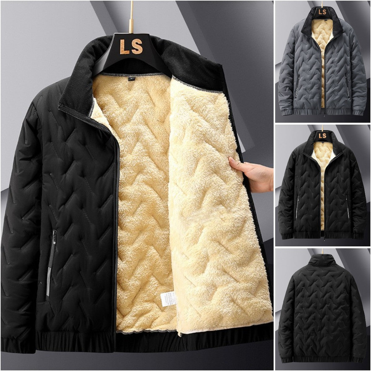 🔥【50% rabatu】🔥【M-5XL】Męska aksamitna kurtka zimowa w dużych rozmiarach, pogrubiona bawełna