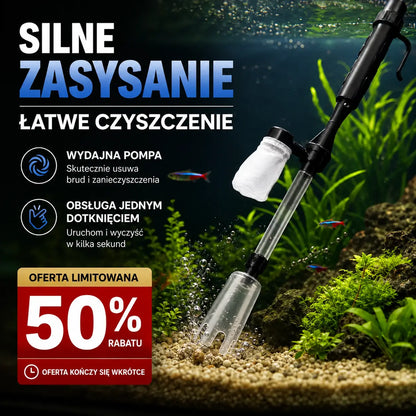 🐠Elektryczny czyścik do podłoża akwariowego z regulowaną długością węża, co ułatwia czyszczenie – odpowiedni do wszystkich akwariów🧹🐟