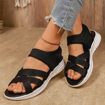 🔥🌷【¡Novedad!✨】Sandalias de playa de estilo europeo y americano para el verano - Planas y casuales
