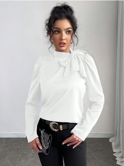 ✨🌷【Nowość 2026🔥】【S-XL】Modna i elegancka damska koszula z długim rękawem i muszką