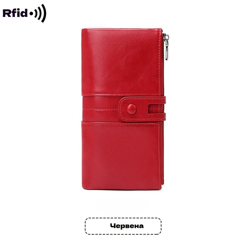 💥Ново поступление — 35% отстъпка💼 Многофункционален портфейл, ръчно изработен от естествена кожа, защита против кражба, двоен цип