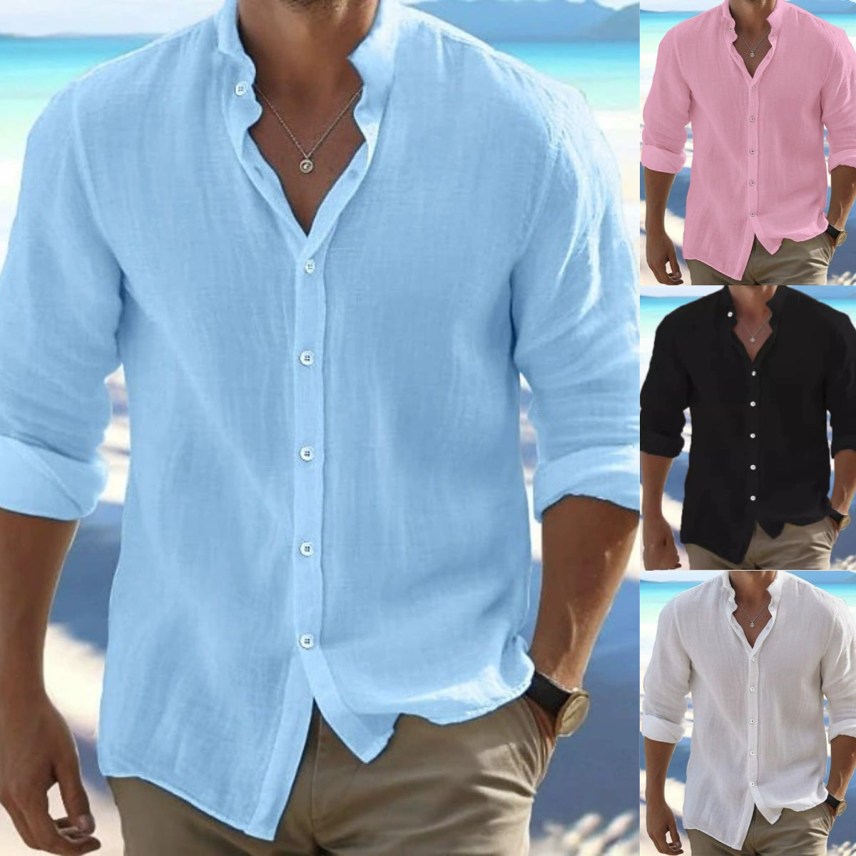 🔥【50% de descuento】🔥【M–5XL】Camisa de hombre transpirable de algodón y lino: cómoda, ligera y de corte holgado.