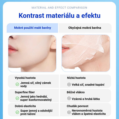 💆🧻🧴【150 kusů】Stižitelné bavlnené plátky speciálně pro obličej, trojité bavlnené kotouče s otvory pro oči, nos a ústa pro kompresy