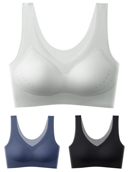 🏆【Promocija—set od 3 dijela 50% popusta】【40-120 kg】🎀2026 Bešavni grudnjak od ledene svile, podizanje i oblikovanje, protiv opuštanja i skupljanja