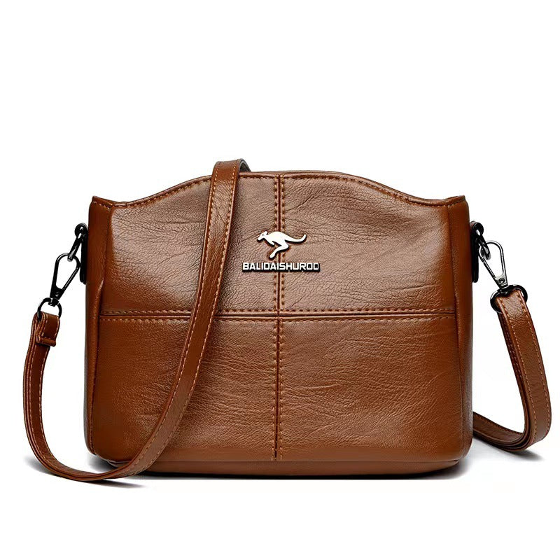 🔥👜👜 Nová kabelka cez rameno z pravej kože, ručne vyrobená v retro štýle, moderná a všestranná.