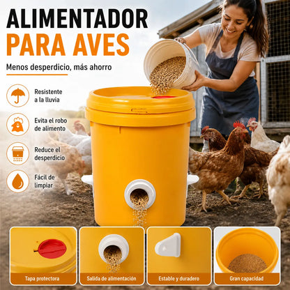 🐔🌟【Abridor de agujeros + 5 comederos】 Comedero automático para pollos, patos y gansos