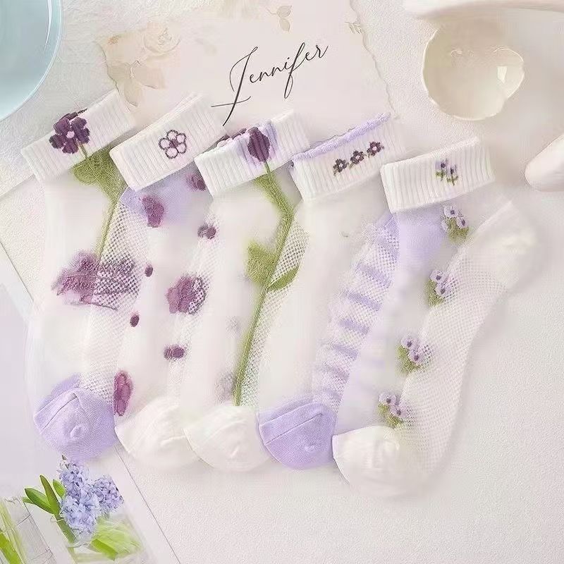 🧦[Juego de 10] Calcetines tobilleros de seda fría ultrafinos, perfectos para el verano.