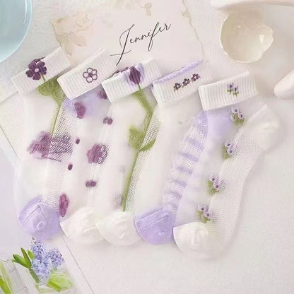 🧦[Juego de 10] Calcetines tobilleros de seda fría ultrafinos, perfectos para el verano.