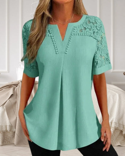 💕【Horúca zľava】✨【S-6XL】Dámske čipkované krátkorukávové šaty, nová módna kolekcia