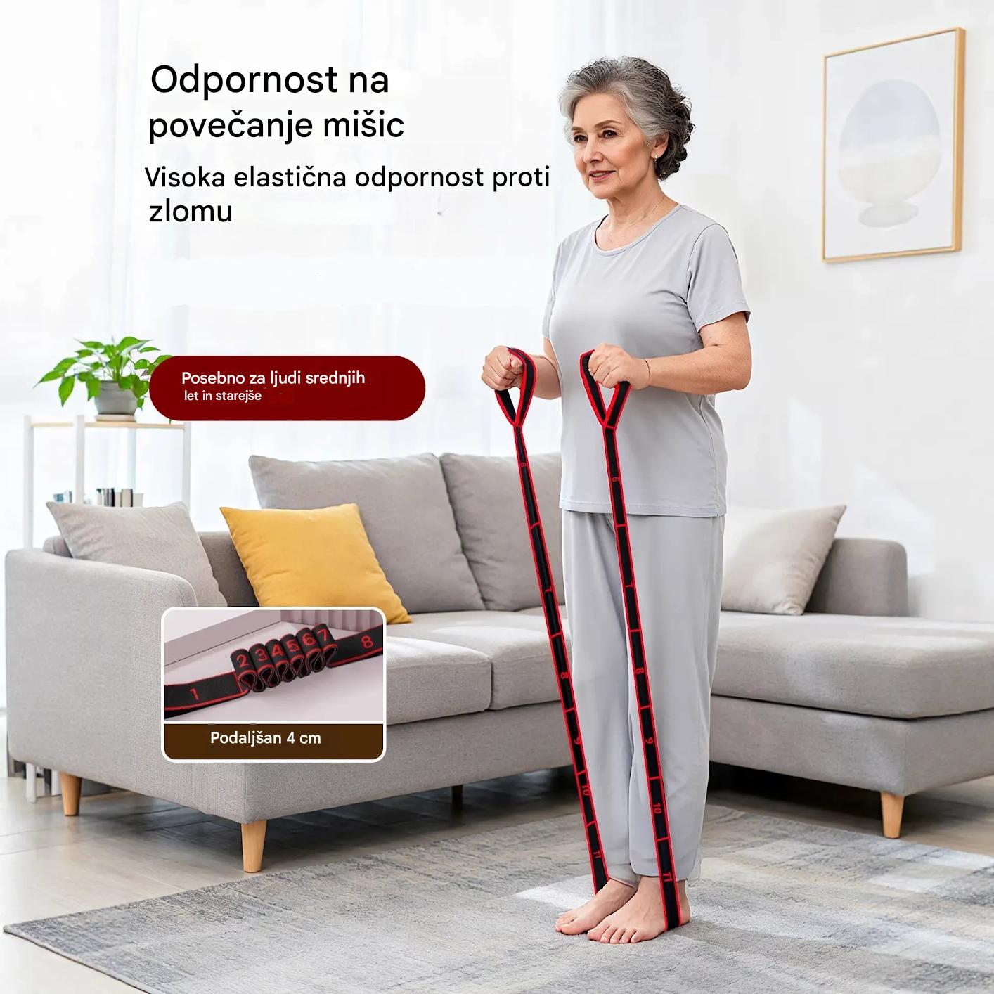 🦵🔥【Kupite 1, dobite 1 gratis】🔥Elastični trak za krepitev mišic, raztezanje nog in elastičen trak za ljudi srednjih let in starejših.