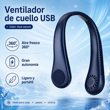 💨 Ventilador de cuello con aire frío – Ultrasilencioso, portátil y con rotación de 360° – Ideal para el verano 🌞