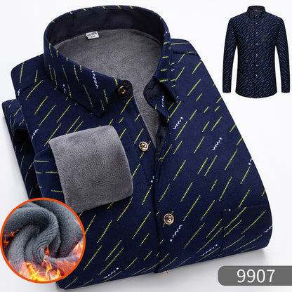 🔥【HOT SALE】🔥👔【L-5XL】 Ciepła koszula biznesowa z długimi rękawami na jesień i zimę