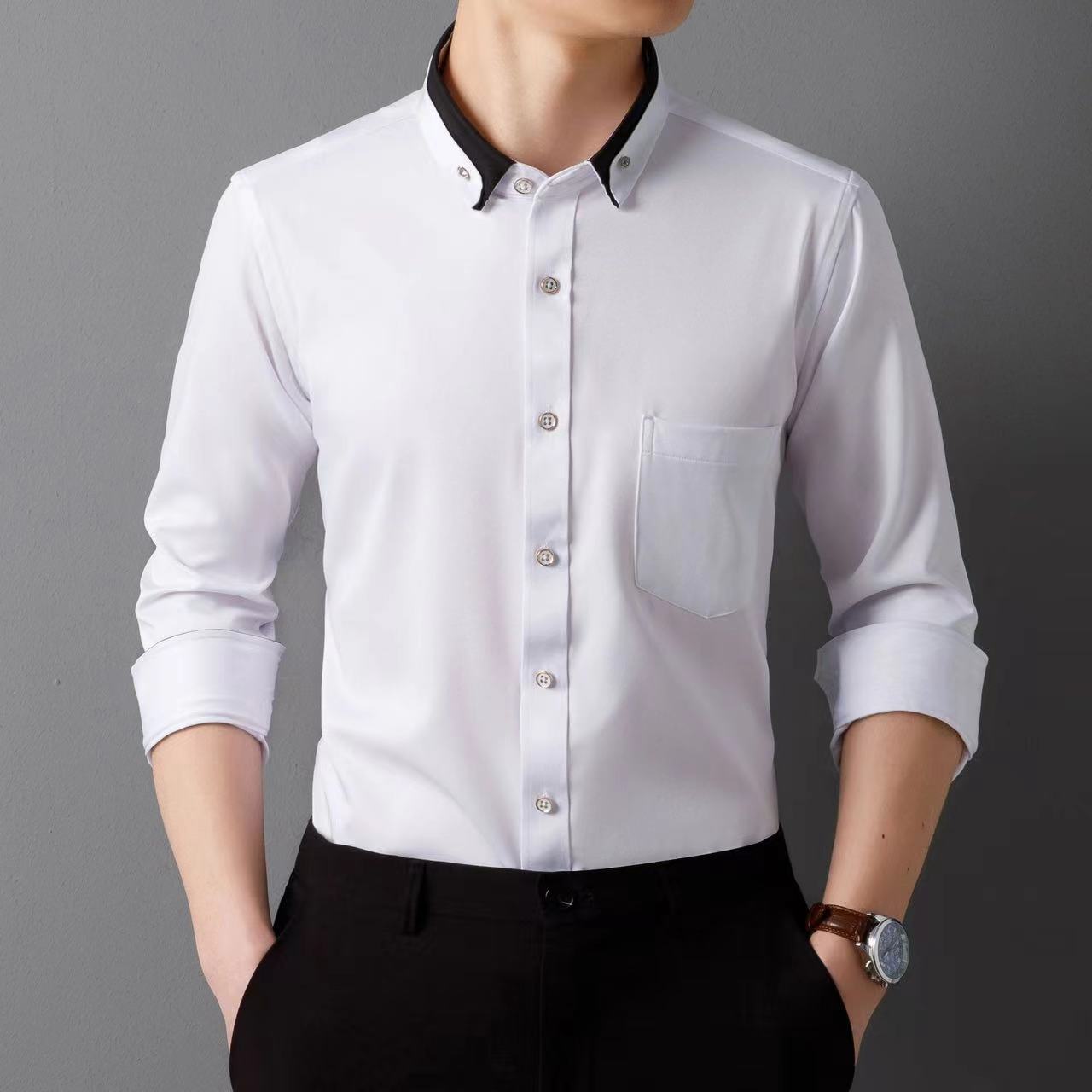 【S-4XL】👕2024 nowa, oddychająca męska koszula biznesowa na co dzień3831565